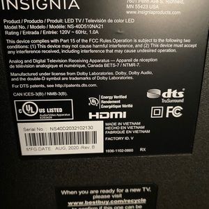 Insignia 40 inch